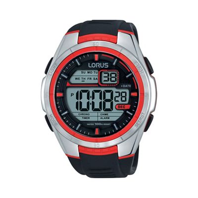 Men's digital black/red strap watch r2313lx9